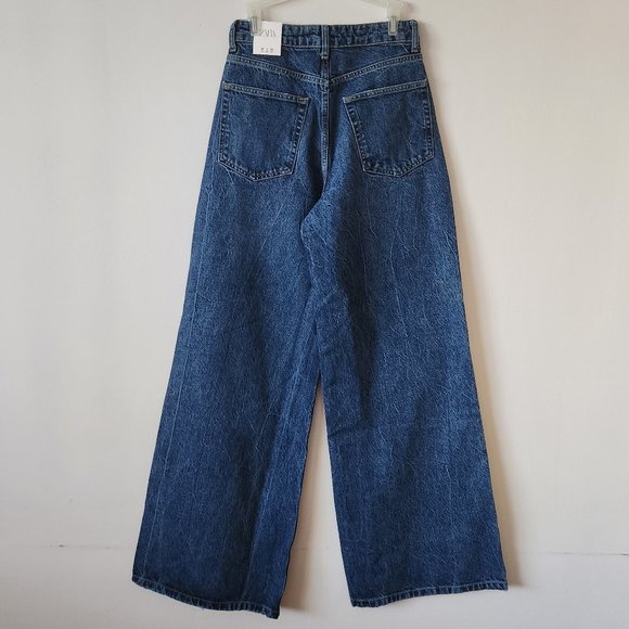 NWT ZARA Mid-rise Super Wide Leg Jeans TRF - Picture 7 of 10